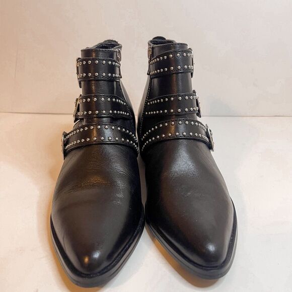 Aqua Blane Studded Leather Western Booties Size 7 - Picture 2 of 9